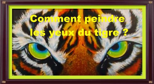Dessin et peinture - vidéo 2634 : Comment peindre le regard du tigre et le félin dans son ensemble ? - toutes les peintures. 