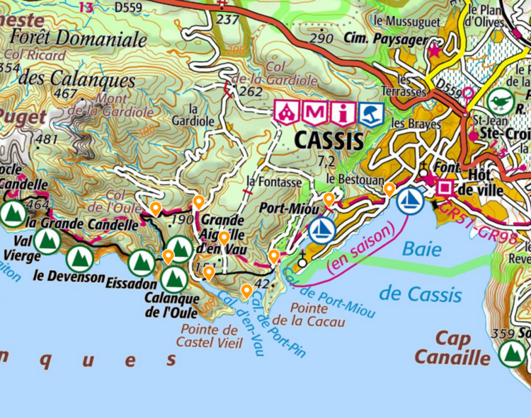 Les calanques de Cassis de Port Miou à En Vau (PACA)