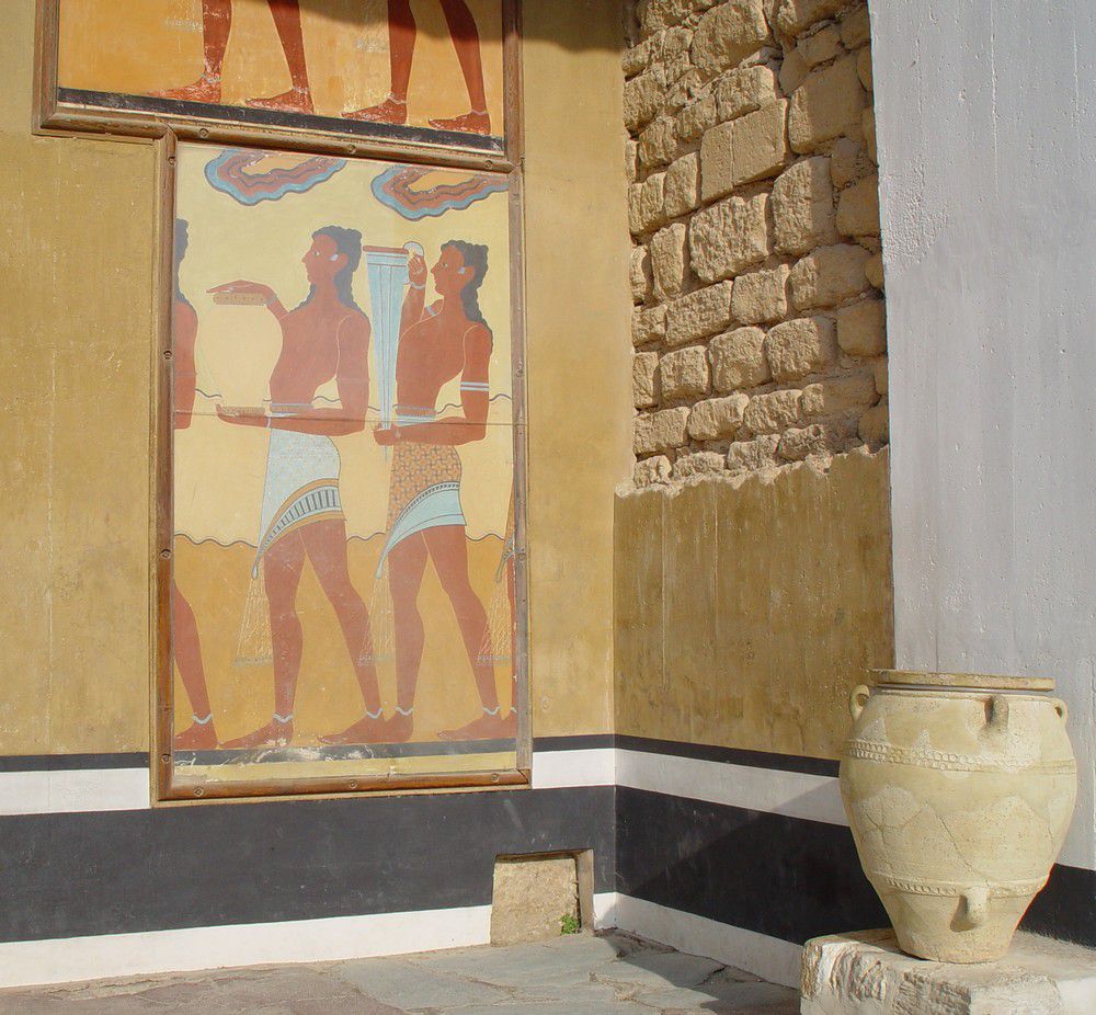 Le palais du roi Minos, à Cnossos, en Crète...