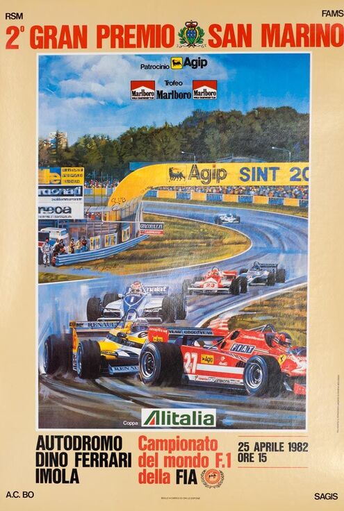 San Marino Grand Prix 1982 | Grand prix posters, Racing posters, Racing ...