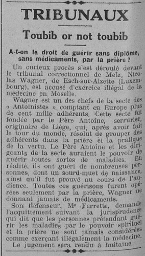 Toubib or not toubib (La Fronde, 24 juin 1927)