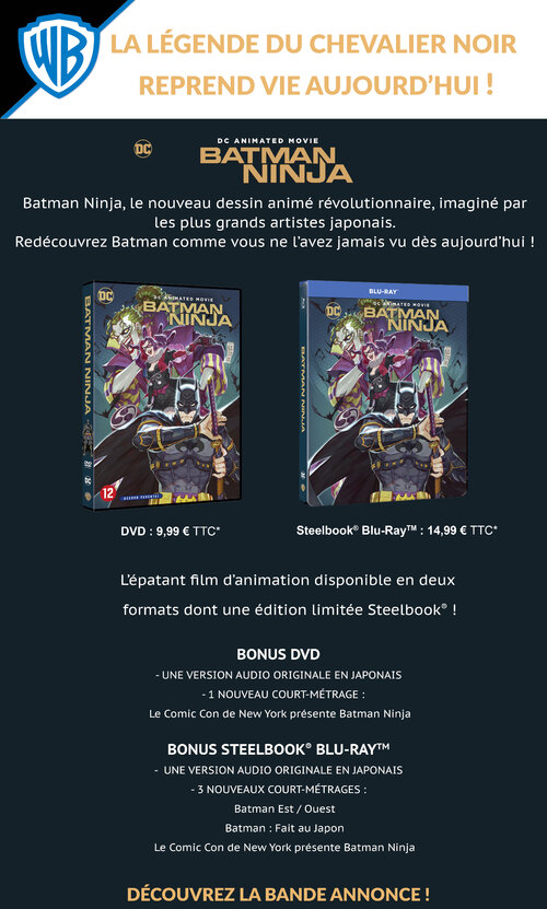 BATMAN NINJA - ACTUELLEMENT EN DVD !