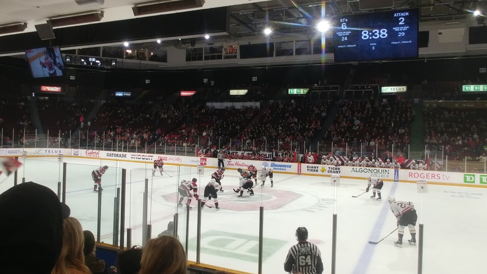 First game of the Ottawa 67's in 2020: Owen Sound Attack versus Ottawa 67's on January 12th 2020