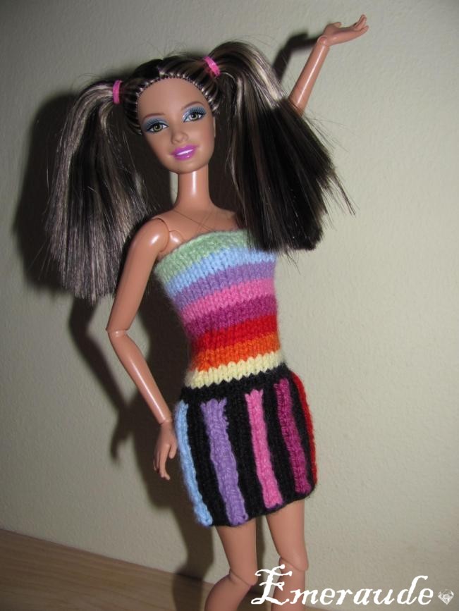 Tricot Barbie: Robe d'été n°14 par les copinautes