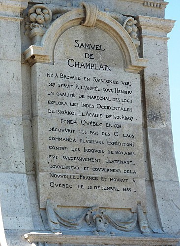 Québec Monument Champlain plaque