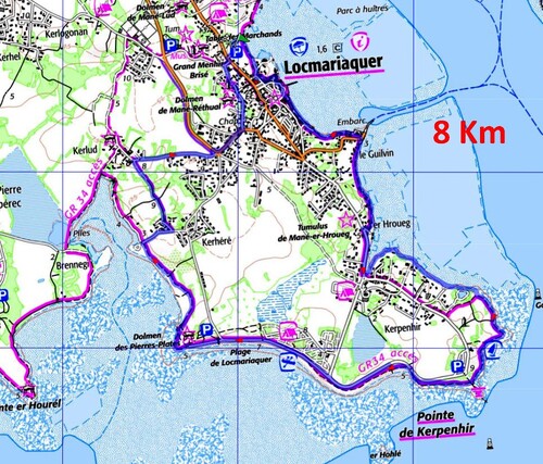 Rando à Locmariaquer le 24 05 2023 . Nous étions 36 randonneurs qui ont marché 8km .