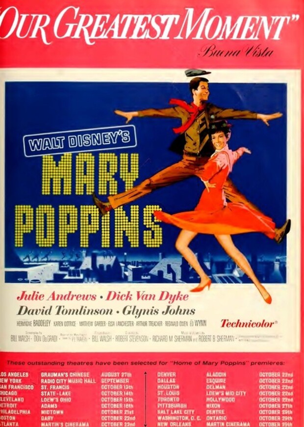 MARY POPPINS BOX OFFICE USA 1964