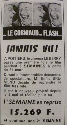 LE CORNIAUD -  LOUIS DE FUNES BOX OFFICE 1965