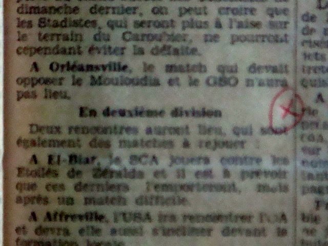 d 25.3.1934 gso-mca match renvoyé pour la seconde fois