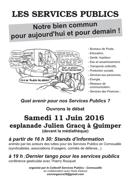 Samedi 11 juin 2016-à partir de 16 h.30-Esplanade Julien Gracq-Assises des Services Publics