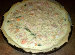 Quiche au saumon et surimi