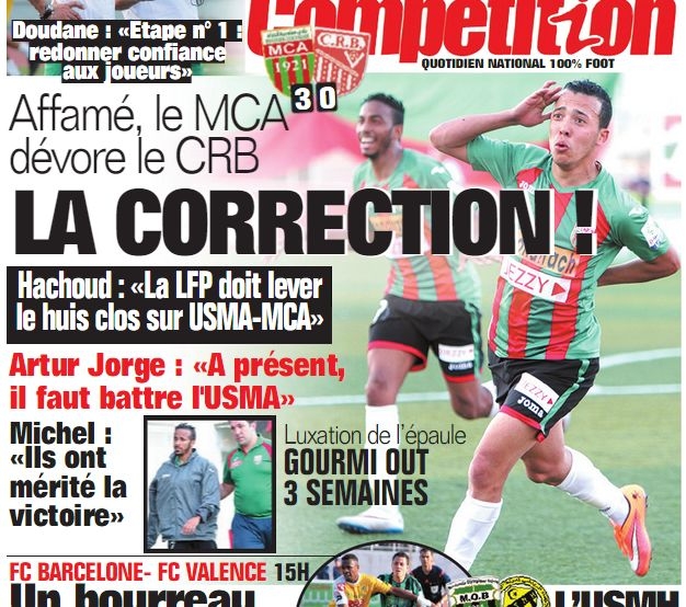 Vendredi 17.04.2015 à Bologhine à Huis clos MCA-CRB 3-00