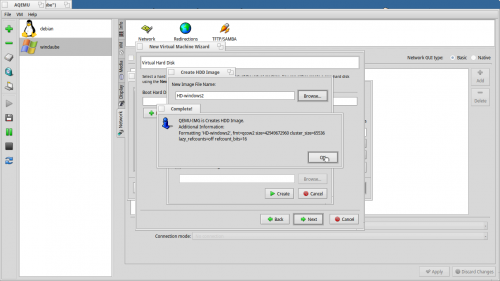 Créer une VM avec Aqemu/qemu (Debian,Windows etc...)