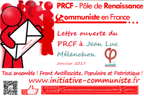 JLM2017- Lettre ouverte du PRCF à Jean Luc MELENCHON  (3 février 2017)