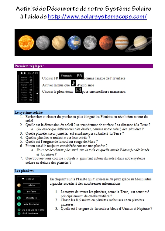 Mouvement Soleil-Terre-Lune - Sciences Physiques Collège Activités Cours TP