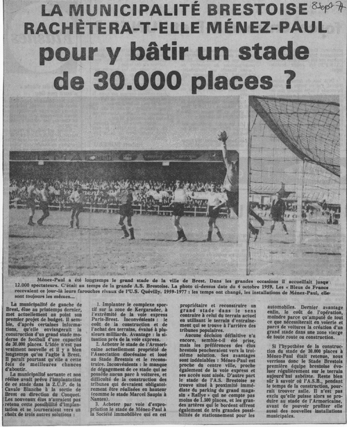 Des clubs de foot à Brest vers 1978