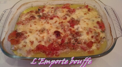 Filet de cabillau aux tomates, basilic et mozzarella