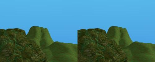 Au sommet de la montagne en vue stéréo