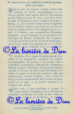 Sainte Jeanne d'Arc. Vierge († 1431)