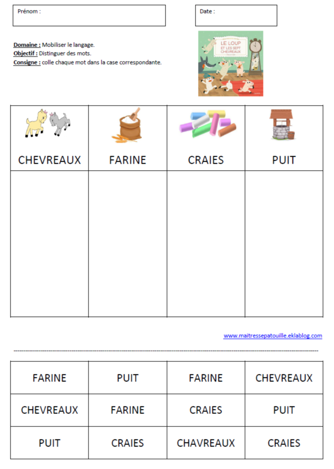 Le Loup Et Les Sept Chevreaux Maternelle Le loup et les 7 chevreaux - maitressepatouille