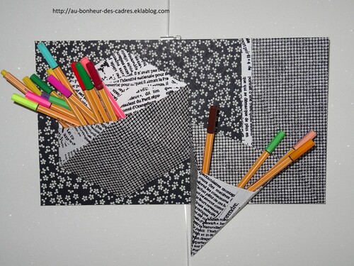 Cartonnage :  range crayon en origami