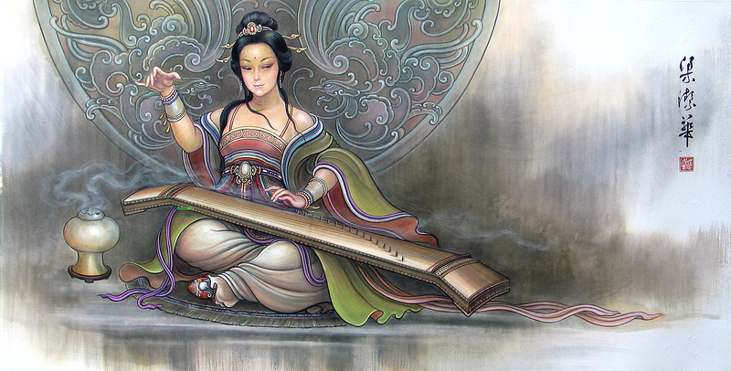中国画家梁洁华的古代画
