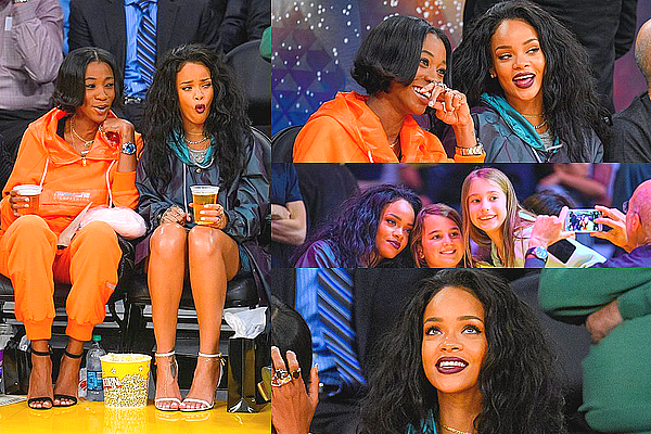 15.01.2015 : Rihanna et Melissa étaient à un match de basket des Lakers à Los Angeles.