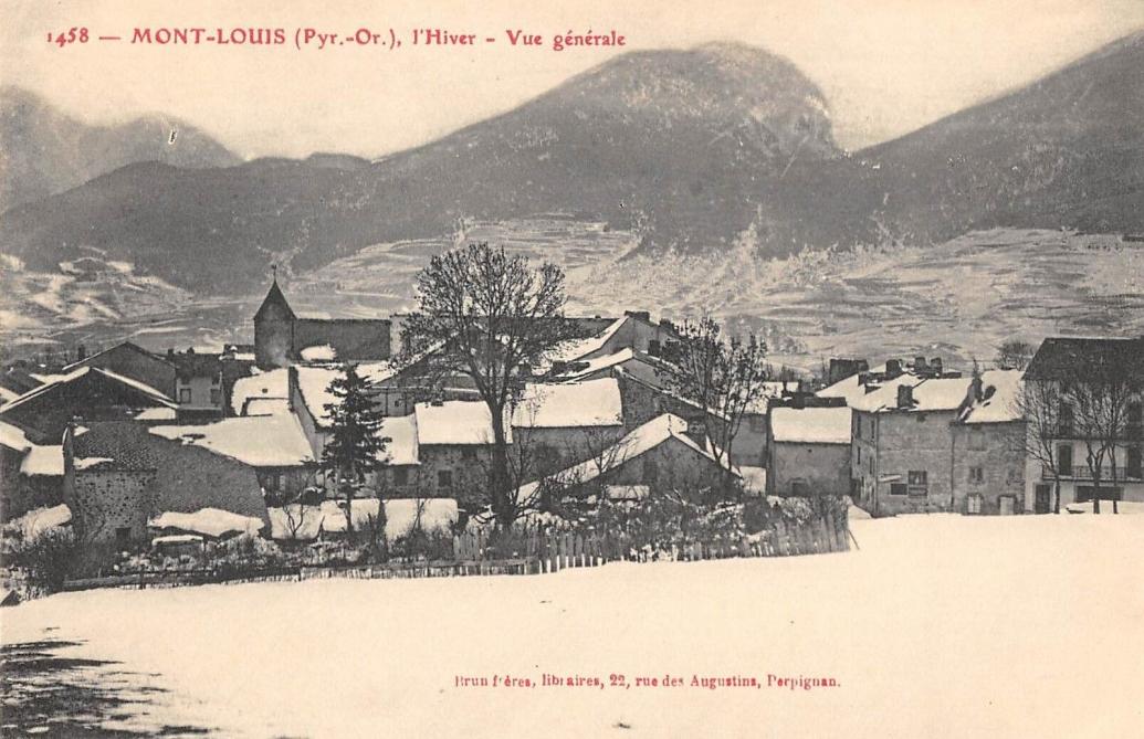 Peut être une image de Stari Most et texte qui dit ’1458 ON MONT-LOWS (Pyr.-Or.), (Pyr. l'Hiver Vue générale Irun rérea, tmu/da,lata.,.m.re libi aires, rue des Augustins, Perpignan.’