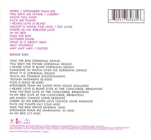 Amy Winehouse : Album " Frank " Island Records 9812918 [ UK ]