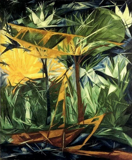 Nathalie Gontcharova, Forêt jaune et verte, 1912