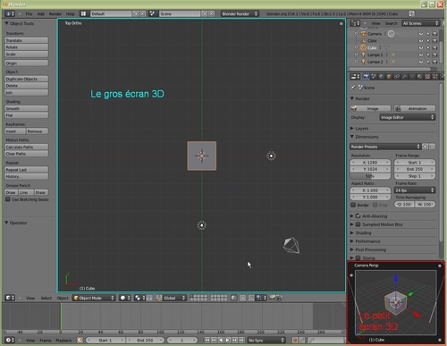 Mon setup dans Blender 2.58