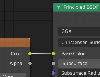 Relier les 2 dots jaunes, Color à Base Color