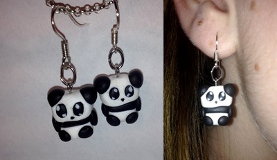 Boucles d'oreille Panda.