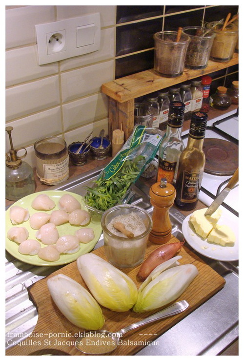 Coquilles St Jacques endives balsamique