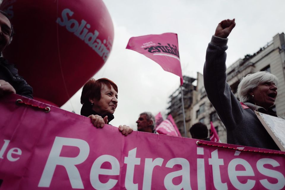 A Paris, le 15 mars 2018, lors de la journée d’action nationale des retraités, venus défendre leur pouvoir d’achat touché par la hausse de la CSG.