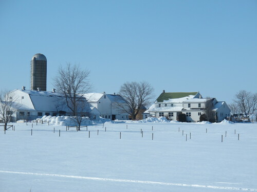 Paysages d'hiver en pays Amish....