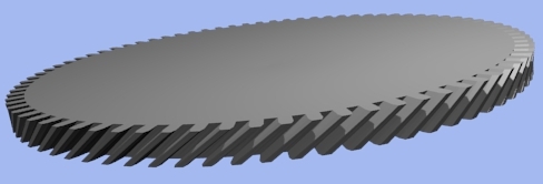 Roue dentée avec Skewness sur une valeur de 8