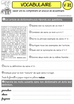 UNE ANNEE DE VOCABULAIRE "CLES EN MAIN" !
