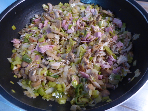 Une Tourte au Poulet, Poireaux et Champignons