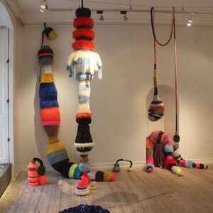 Knitted sculptures by Stine Leth