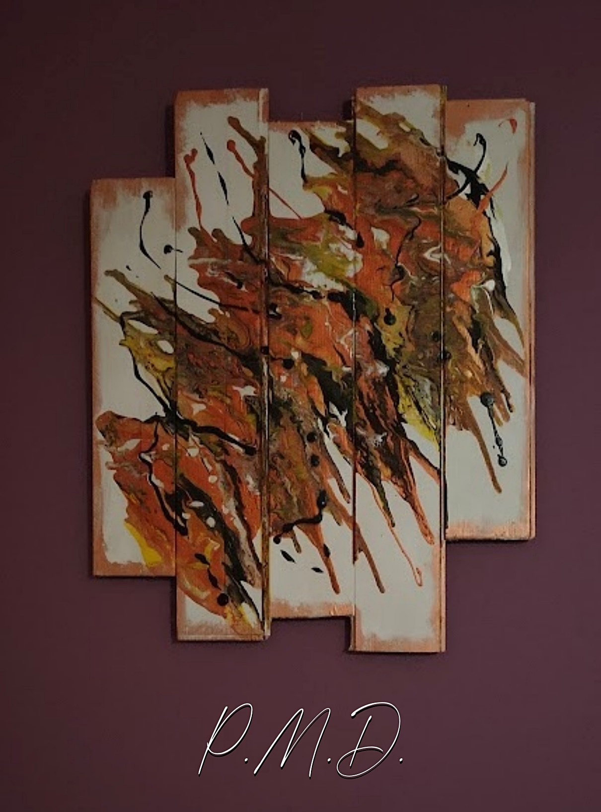 2022 - Pouring acrylique sur lattes de bois - ND