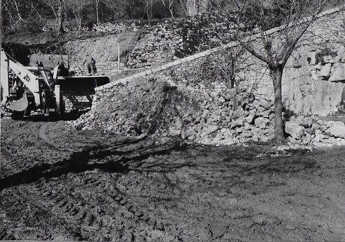 Effondrement d'un des lacets du chemin de croix en 1987