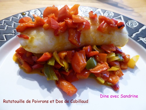 Une Ratatouille de Poivrons et Dos de Cabillaud