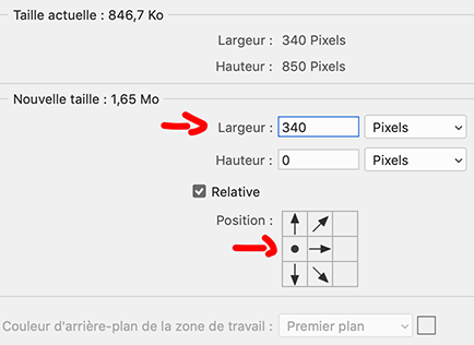 Transformation, redimensionnement calque, rotation