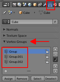 Panneau Vertex Groups