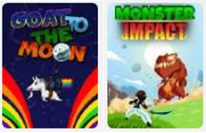 Pochettes des jeux « Monsters Impact » et « Goat to the Moon »