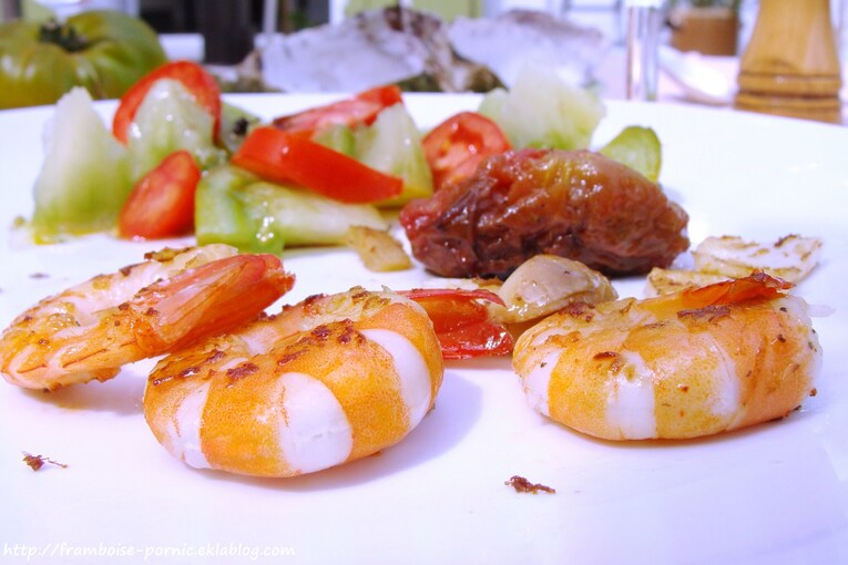 Gambas Blanc d'encornet à la plancha