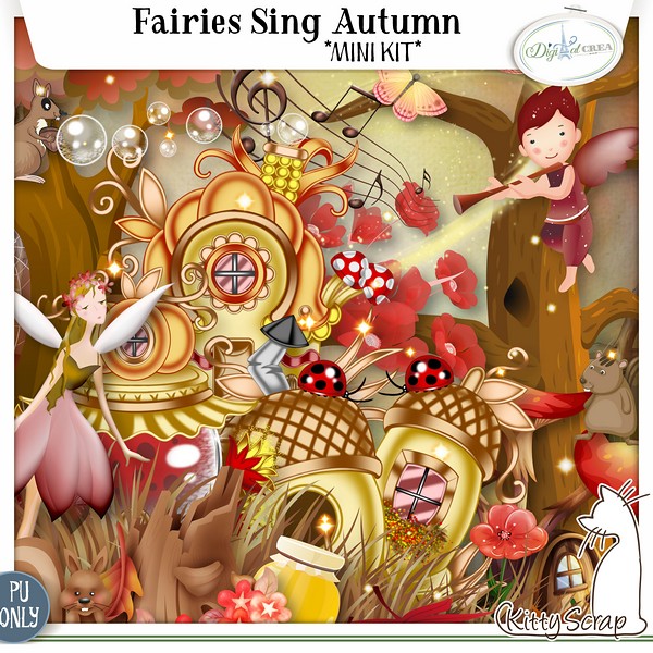 mini kit fairies sing autumn by kittyscrap