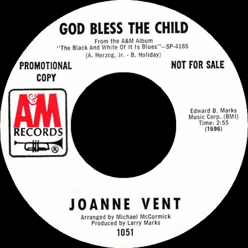 Joanne Vent : Album " The Black And White Of It Is Blues " A&M Records ‎SP 4165 [ US ]