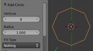 Ajouter un cercle et mettre Vertices sur 8